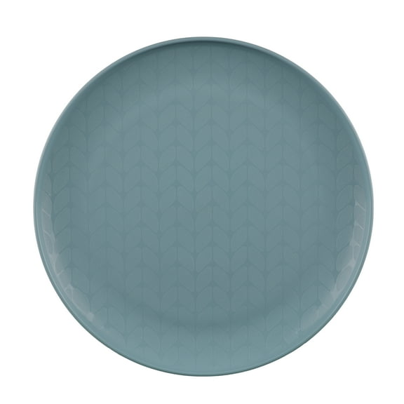 Mainstays - Blue Round Plastic Plate, Interwoven Braided Etched, 10.5 Inch