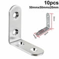 thumbnail image 1 of 10 Pcs Supports d'Angle en Acier Inoxydable en Forme de L, 1 of 6