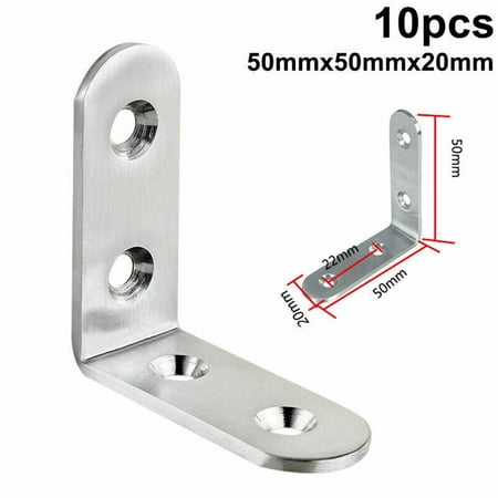 

10Pcs L Shape Stainless Steel Angle Corner Brackets Right Angle Corner Stand