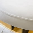 thumbnail image 5 of Furniture of America Rigi Modern 15" Upholstered Round Stool, White and Gold, 5 of 8