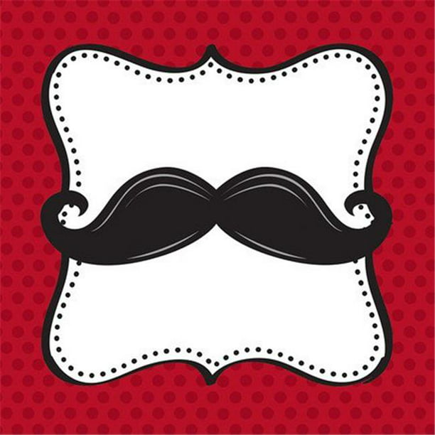 Moustache Folie Serviettes de Boisson à 3 Plis - Cas de 192