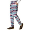 thumbnail image 5 of Unique Bargains Men's Plaid Printed Straight Leg Business Casual Checked Pants 30 Multicolor, 5 of 6