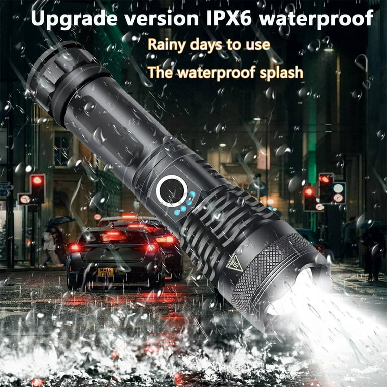 26650 rechargeable flashlight Dximrx 120000 Lumens Powerful Flashlight, Rechargeable Super Bright Camping Led Flashlight 26650 Battery Zoom Torch, Adult Unisex, Size: 16.8cm x 4cm