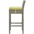 thumbnail image 4 of Contemporary Modern Urban Designer Outdoor Patio Balcony Garden Furniture Bar Side Stool Chair, Set of Four, Fabric Rattan Wicker, Green, 4 of 5