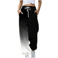 thumbnail image 2 of CLOISE Women's Sweatpants Joggers Baggy Jogger Sweatpants Loose Petite Tall Elastic Bottom Pants Black Y2k Elastic Waist Drawstring Color Block Sweatpants with Pockets Trendy Winter Sweatpants, 2 of 5
