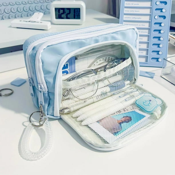 Estuche multifuncional para lápices, gran capacidad, para estudiantes, de gran valor, para guardar artículos de papelería, maquillaje y niñas