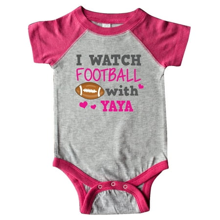 

Inktastic I Watch Football with My Yaya Gift Baby Girl Bodysuit