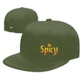 thumbnail image 7 of DouZhe Flat Brim Cap Snapback Hat, Fire Font Spicy Prints Adjustable Green Adult Baseball Cap, 7 of 7