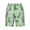 thumbnail image 6 of KLL Cute Dinosaurs in Space Men's Casual Summer Beach Shorts Hawaiian Shorts with Pockets-3X-Large, 6 of 6