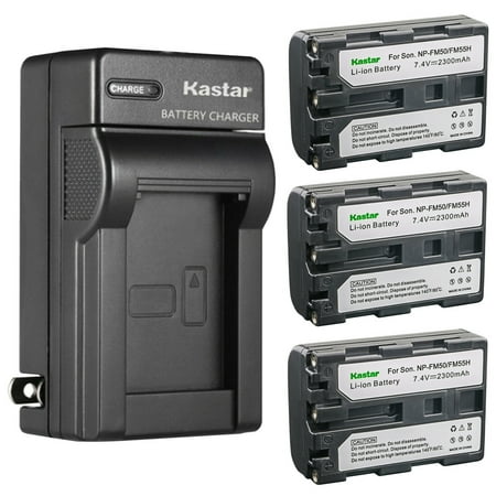 Kastar 3-Pack Battery and AC Wall Charger Replacement for Sony DCR-TRV140 DCR-TRV145 DCR-TRV147 DCR-TRV230 DCR-TRV239 DCR-TRV240 DCR-TRV245 DCR-TRV250 DCR-TRV255 DCR-TRV260 DCR-TRV265
