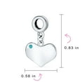 thumbnail image 3 of Bling Jewelry Womens Initial Alphabet Bead Charm Aqua Blue Heart Dangle Bead for European Bracelet, 3 of 4