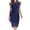 Blue, variant on IROINNID Bodycon Dress For Women Sleeveless Round Neckline Summer Lace Zipper Club Dress Cap Strapless Solid Color Dress