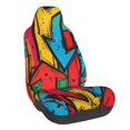 thumbnail image 1 of Wukai Colorful Arrow Graffiti Pattern Full Set Car Seat Covers with Soft Padding Universal Auto Front Seats Protector and Cushion Mat, 1 of 5