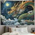 thumbnail image 2 of Shiartex Japanese Tapestry Dragon and Phoenix Cool Anime Ukiyoe Tapestry Chinese Oriental Asian Legend Mythology Animal Wall Hanging Home Decor Wall Blankets Painting, 2 of 6