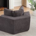 thumbnail image 4 of Leumius Oversized Hexagonal Chaise Lounge Sofa,Chenille Upholstered Boneless Sofa Couch with 3 Pillows for Living Room Bedroom,No Assembly Required,Gray, 4 of 12