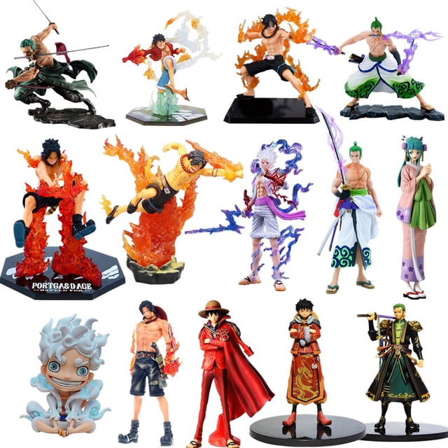Anime Figurine One Piece Luffy Figure Roronoa Zoro Ace Action Figure One Piece Series Collection Statue Manga PVC Model Toys zhangyuxiang LED
