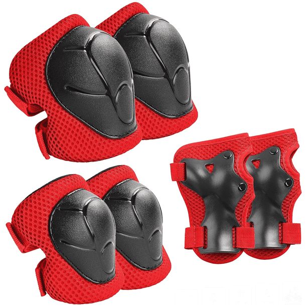 6 rodilleras, coderas y muñequeras para niños, equipo de protección para patineta y ciclismo.