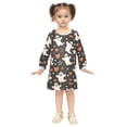 thumbnail image 2 of Girls' long-sleeved dress Halloween Ghost Stars Girls' A-line dress with ribbed cuffs Soft and comfortable, 2 of 6