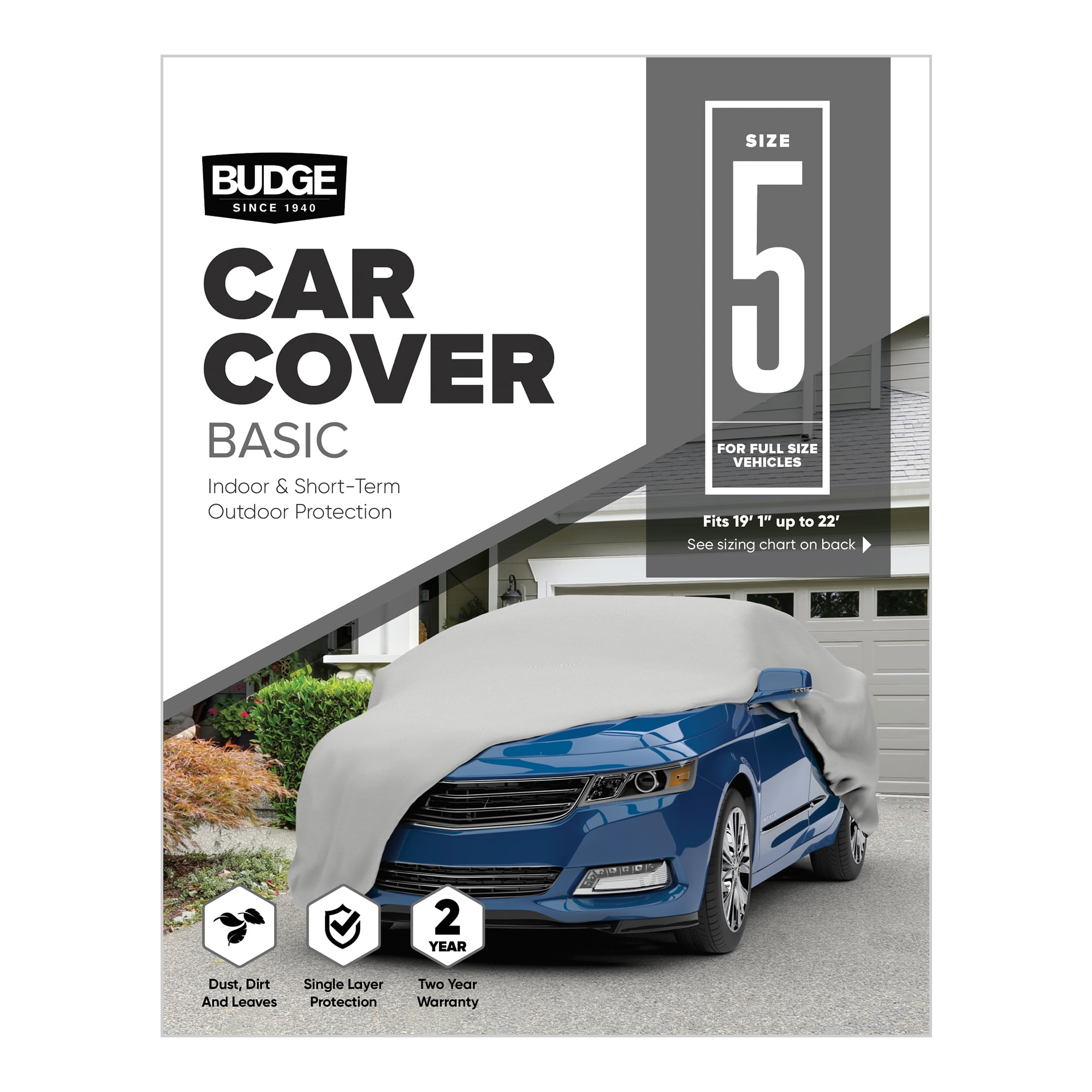 Budge Lite Gray Car Cover Basic Indoor Protection for Cars Multiple Sizes