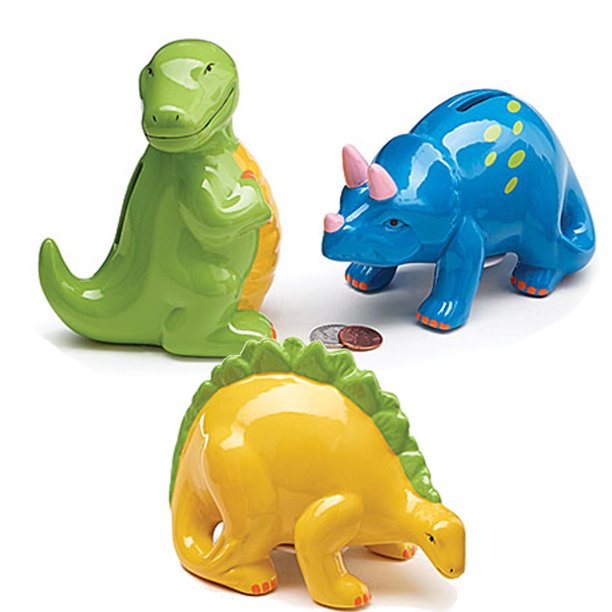 Dinosaur Coin Banks Set of 3.