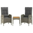 thumbnail image 4 of vidaXL 4 Piece Patio Dining Set with Cushions Gray Poly Rattan, 4 of 11