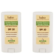 Babo Botanicals Super Shield Sport Stick Sunscreen SPF 50 2 Ct .6 oz