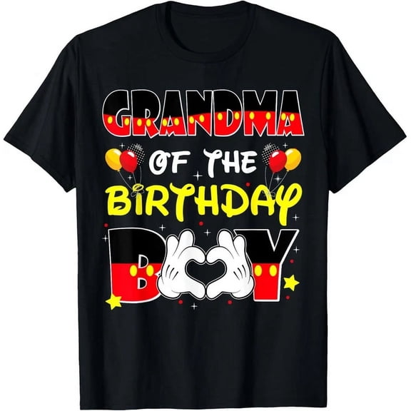 Grandma Of The Birthday Boy Tshirt Matching Family Party T-Shirt Unisex S-5XL Hot Trending Shirt, Vintage Birthday Gift