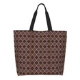 thumbnail image 1 of Disketp Brown Gold Grid Bolsa Tote Estampada para Mujer, Bolso de Hombro y de Mano para Compras y Viajes, 1 of 8