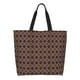 thumbnail image 1 of Balery Brown Gold Grid Bolsa Tote Estilo Estético con Cremalleras, Bolsa de Hombro, Bolsa de Compras Grande y Plegable, 1 of 8