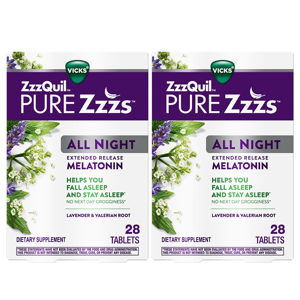 ZzzQuil PURE Zzzs ALL NIGHT Extended Release Melatonin Sleep Aid with