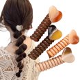 thumbnail image 1 of Paquete de 4 cintas para el cabello elásticas suaves con rosca, sin dañar el cabello, ideales para mujeres y niñas. También sirven como diademas con cordón para teléfono. Incluye un anillo., 1 of 9