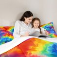 thumbnail image 5 of Manfei Watercolor Tie Dye King Size Comforter Sets,Modern Aesthetic Art Bedding Comforter Set,Yellow Blue Orange Bedding Set For Child,Super Cozy Room Decor,3 Pieces, 5 of 8