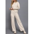thumbnail image 4 of Women's Soft Knit Long Pants with Elastic Waist Brushed Heavy Rib Fabric, 4 of 5