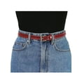 thumbnail image 4 of Cinturón de cuero delgado para mujeres Inspire Chic, cinturones de cintura delgada con agujeros para jeans y vestidos, ancho de 0.7 pulgadas, color rojo vino, talla única, 4 of 4