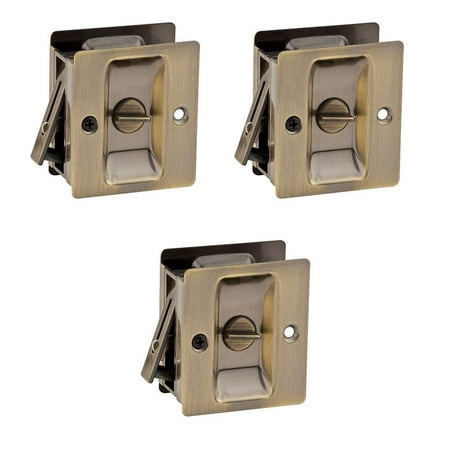 Kwikset 333 Notch Bed Bath Privacy Pocket Sliding Door Lock Brass