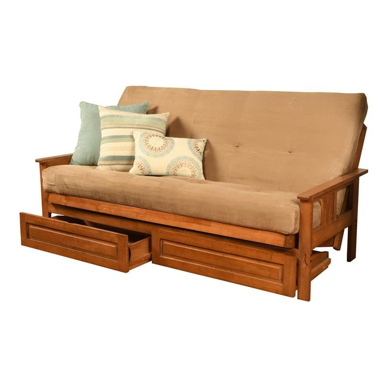 Kodiak Furniture Monterey Frame with Suede Peat Fabric Mattress in Tan