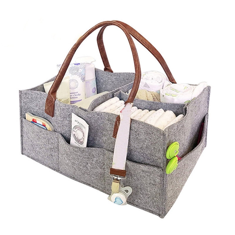 Baby Diaper Caddy Organizer Baby Storage Basket for Car Travel Portable Nappies Organizer Nursery Storage Basket Diaper Storage Bin Diaper Bag Tote with Changeable Compartments M 