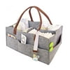lzndeal Foldable Felt Storage Bag Baby Diaper Caddy Organizer Car Travel Bag Nursery Basket