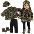 thumbnail image 5 of Sophia's 4-Piece Leopard Print Coat, Hat, and Boots with Black Leggings for 18" Dolls, Multi, 5 of 5