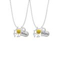 thumbnail image 1 of Delight Jewelry Silvertone Love with Tennis Ball Mother & Daughter Heart Necklaces (Set of 2), 19"+2", 1 of 4