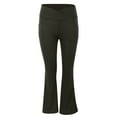 thumbnail image 5 of Women's Yoga Pants Wide Leg Pants Woman Casual Elastic Waist Flare Pants Solid Going Out Comfy Jogging Sports Gym Workout Pants,Green Women's Yoga Pants S, 5 of 9