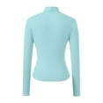 thumbnail image 5 of Fgnfyis Womens Tops Long Sleeve High Neck Shaping Fit Stretch Casual Basic Solid Color Tee T Shirts for Women Sky Blue XXXXXL, 5 of 5