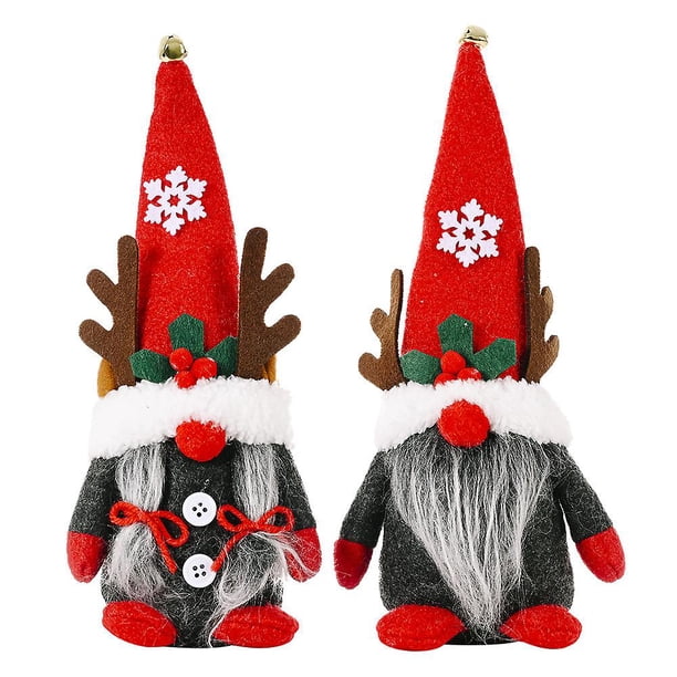 Adornos de duende de peluche de gnomo de Navidad - Tomte escandinavo hecho a mano de vacaciones para decoraciones de Navidad - Decoración de bandeja escalonada, regalos de vacaciones, oficina en casa Kuyhfg Bienvenido a Kuyhfg