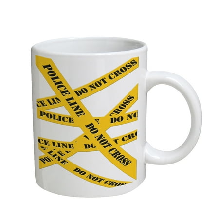 

KuzmarK Coffee Cup Mug 11 Ounce - Do Not Cross Police Line