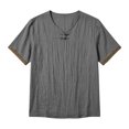 thumbnail image 4 of CUSTG Men Blouse Summer Casual Pullover Tops Tunic Birthday Short Sleeve Solid Color Shirt, 4 of 4