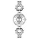 thumbnail image 1 of Reloj de pulsera analógico de cuarzo con esfera redonda y diamantes de imitación con correa de aleación para mujer (blanco plateado), 1 of 2