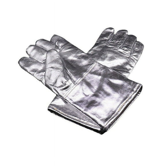 BERTDOMD 2pcs Gloves Fireproof Insulated Aluminum Foil Mittens High-Temperature Work Safety Welding Gloves Flexible