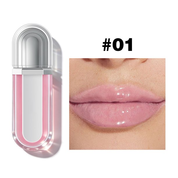 Lápiz labial con extracto de jengibre, brillo labial voluminizador, 6 colores, brillo de espejo, hidratante, voluminizador de labios para labios más llenos y suaves.