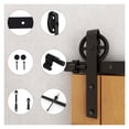 thumbnail image 3 of Kit de Quincaillerie pour Porte Coulissante de Grange Robuste, Adapté pour Rail de Porte Coulissante en Forme de Roue Centrale à Double Porte en Bois, Robuste et Durable, 3 of 6