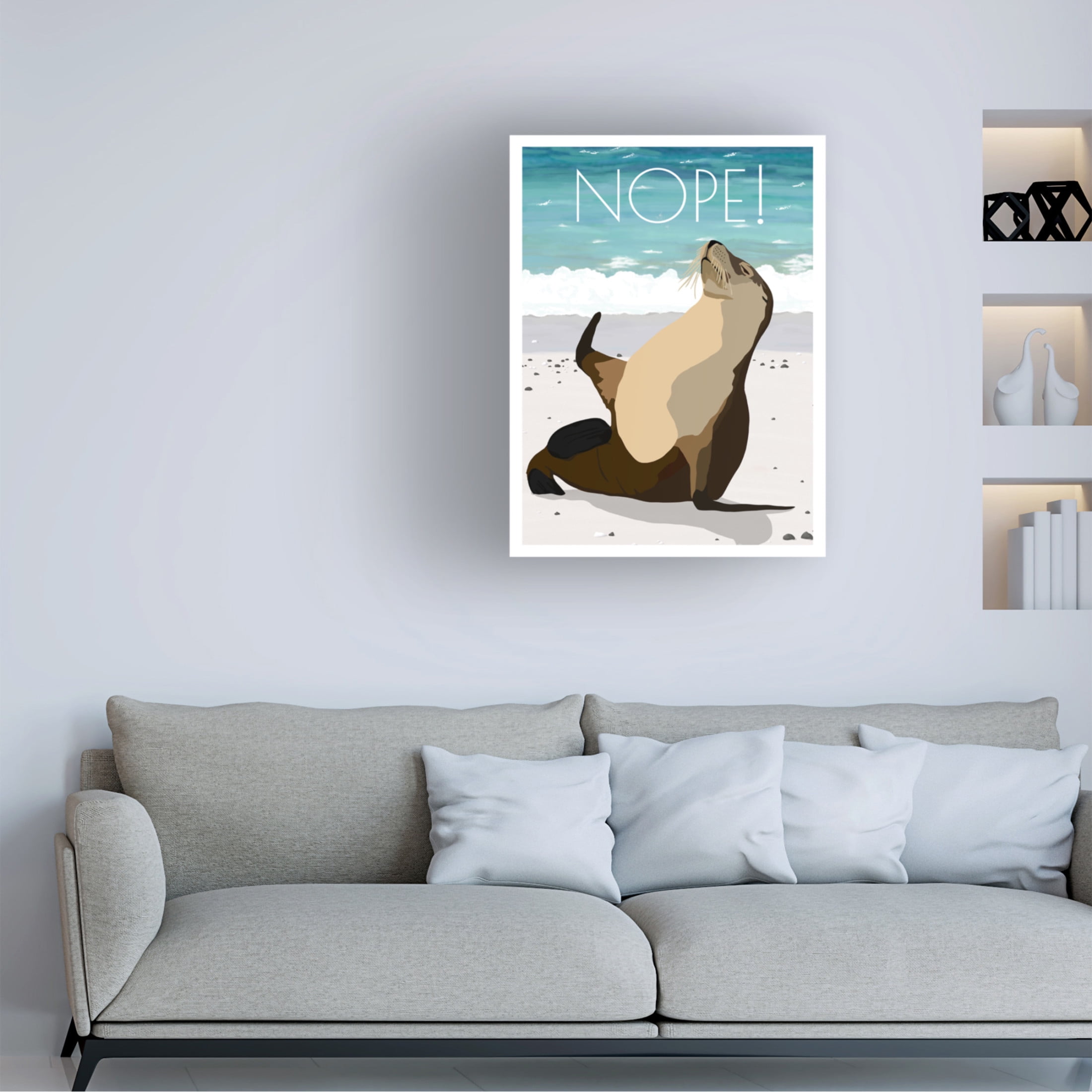 Canvas Wall Art - Bykammille 'Nope!' Wall Art for Living Room, Bedroom, or Office Décor by Trademark Fine Art - 24 x 32 Inches